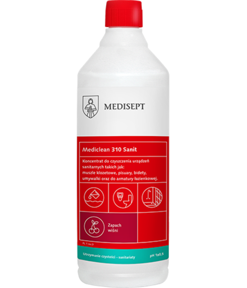 MEDICLEAN MC 310 Sanit Clean Sanitariaty - mycie codzienne  o zapachu wiśni 1 l