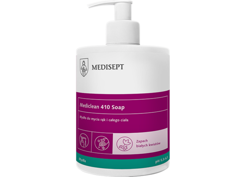 MEDICLEAN MC 410 Soap Pielęgnacyjne mydło w płynie o delikatnym zapachu białych kwiatów 0.5 l