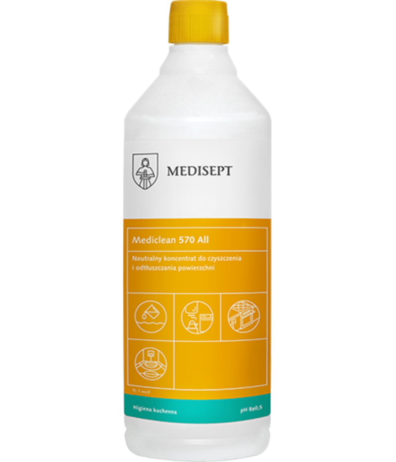 MEDICLEAN MC 570 All Clean ODTŁUSZCZANIE I MYCIE CODZIENNE - wszystkie powierzchnie w gastronomii o zapachu jabłkowo - gruszkowym 1 l